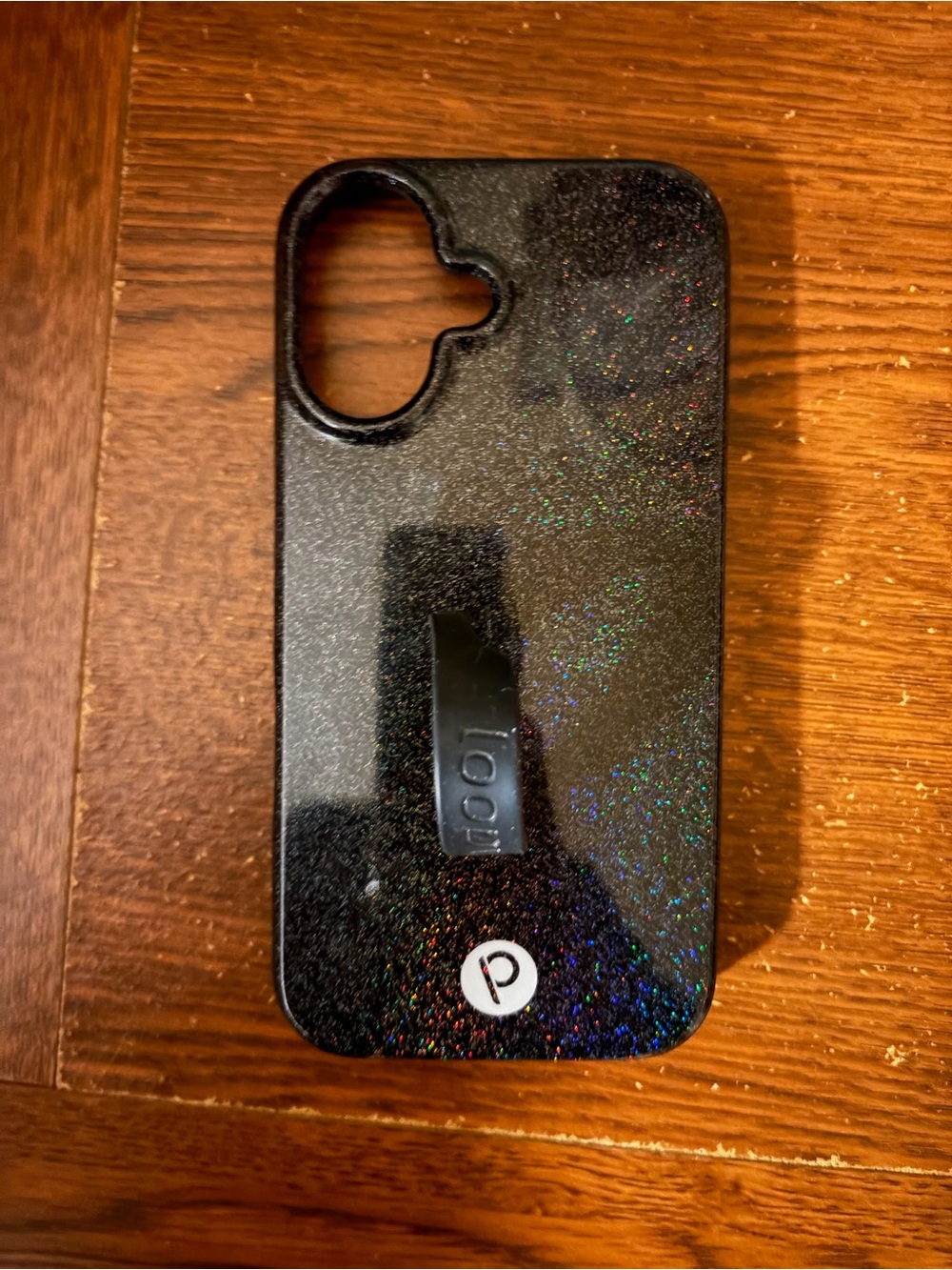 Black Glitter Phone Case Loopy iPhone 16